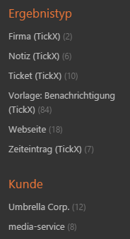 TickX Suche