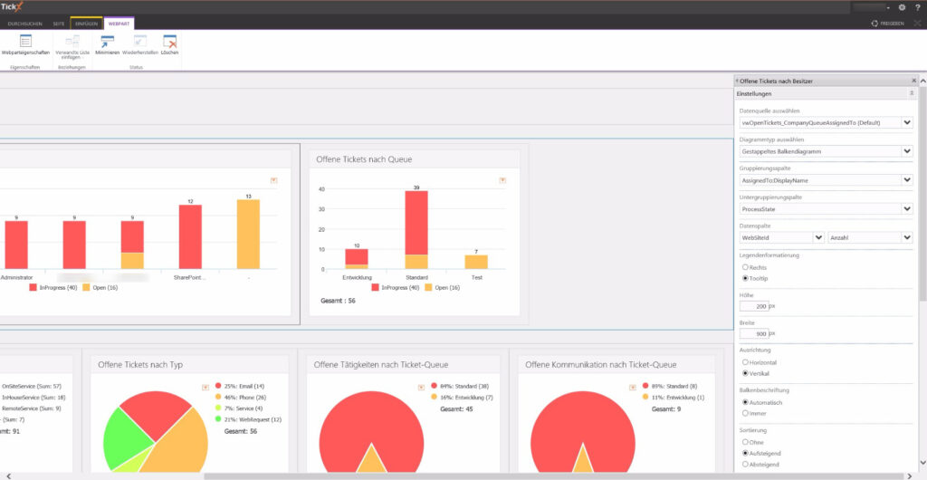 Funktionen des Reporting-Moduls